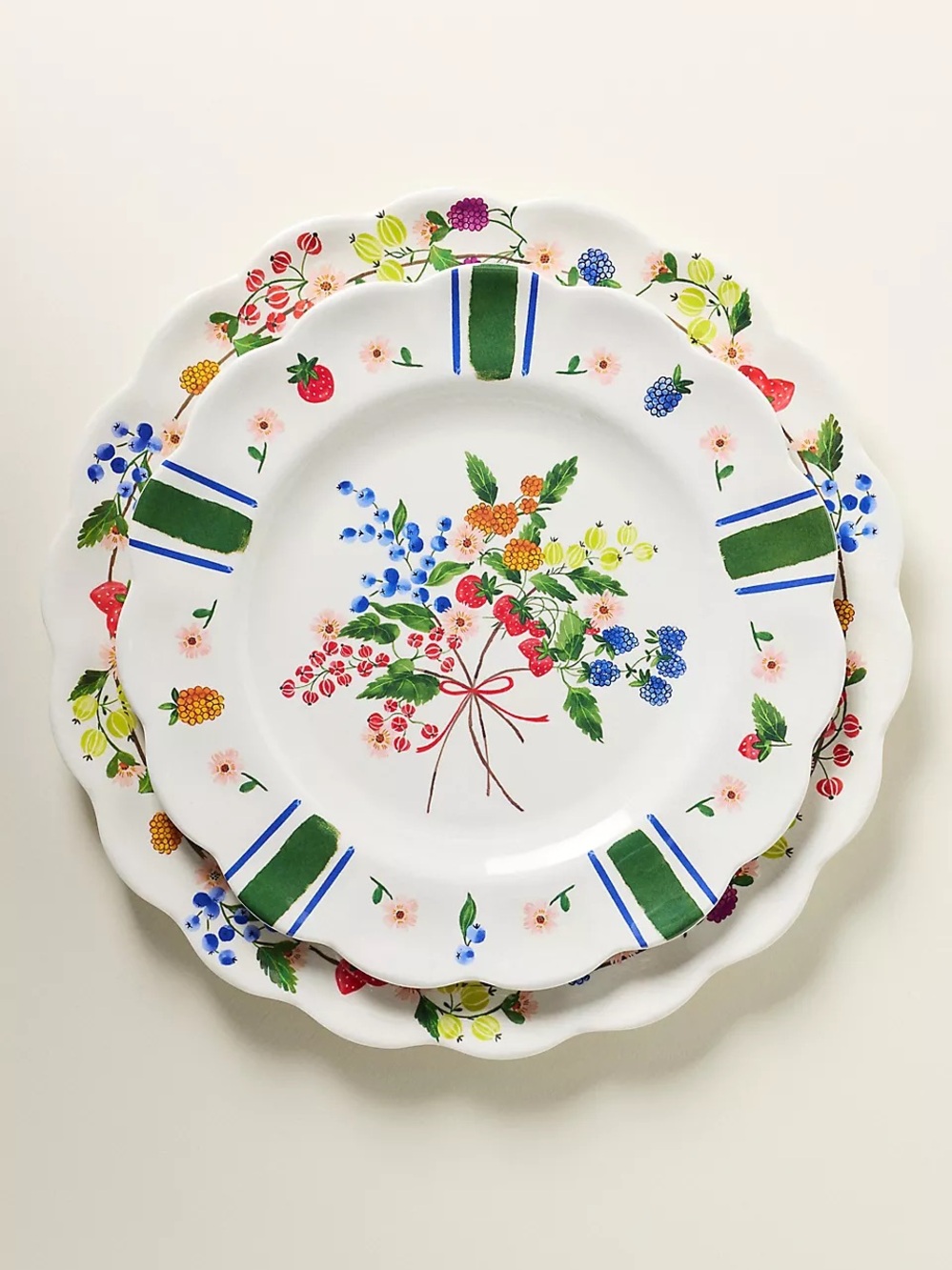 ANTHROPOLOGIE NWT Set of 4 Annette Floral Melamine Dessert Plates